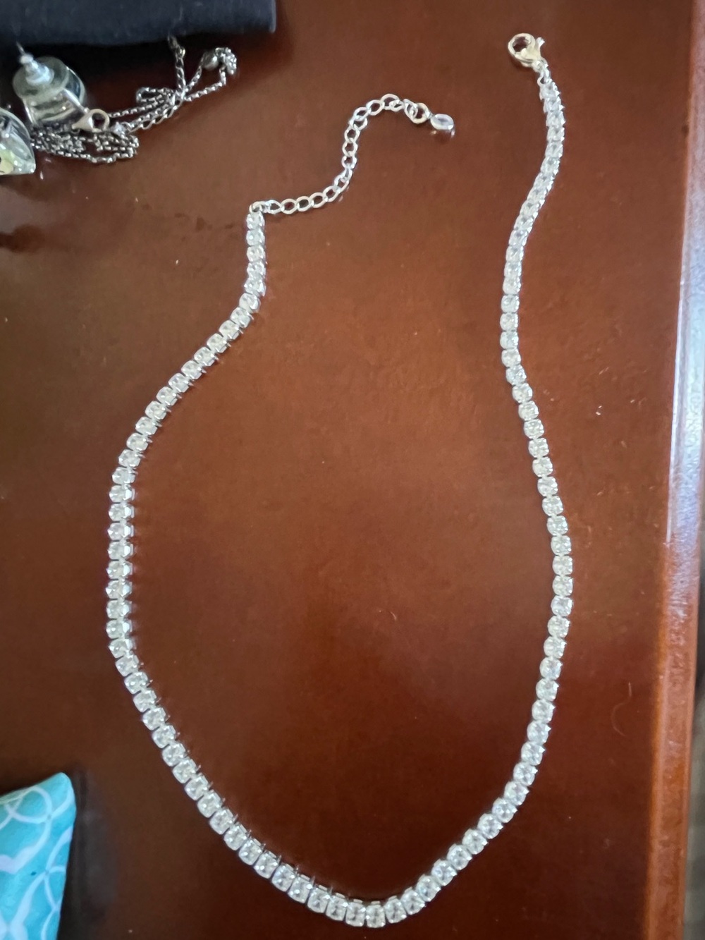 Silver Crystal Tennis Necklace